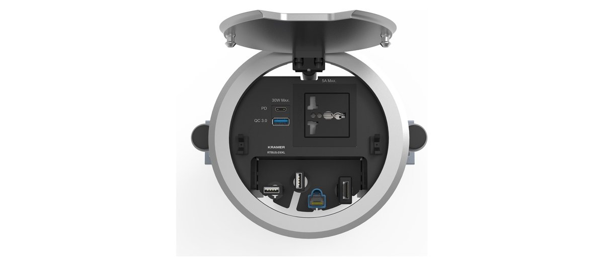 Kramer RTBUS-28XL Round Table Connection Bus for Power Socket , USB Charging and Cable Pass-Throughs