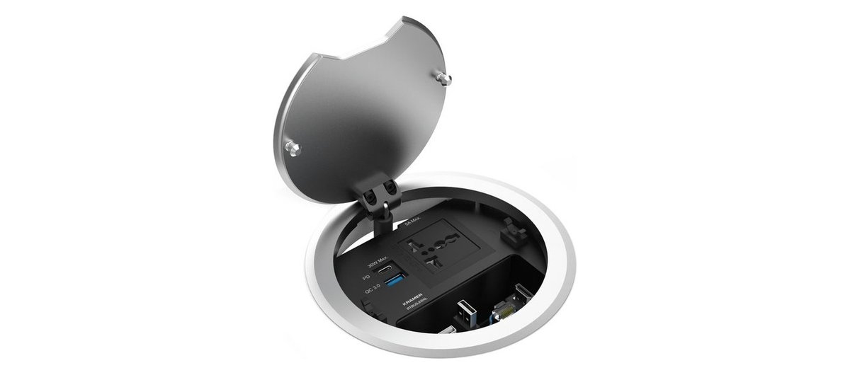 Kramer RTBUS-28XL Round Table Connection Bus for Power Socket , USB Charging and Cable Pass-Throughs - view 2