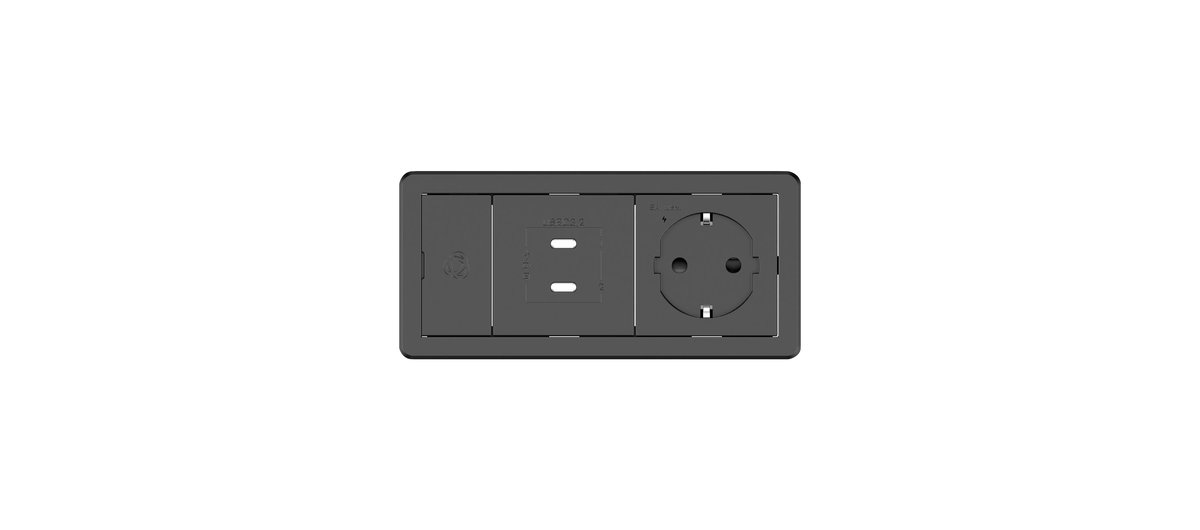Kramer T-IN2-REC1 In-Table Tabletop Connectivity Housing for 2 Modules