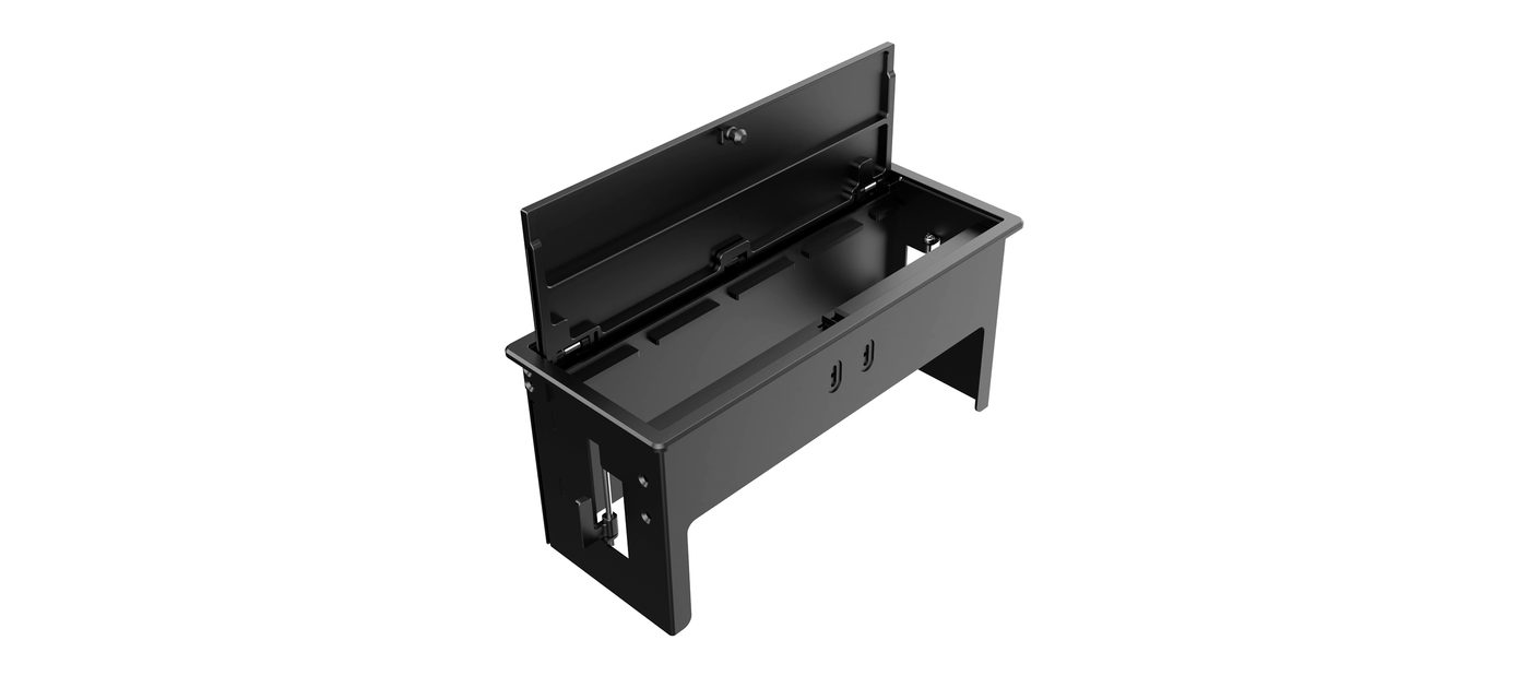 Kramer T-IN4-REC2 Plus In-Table Tabletop Connectivity Box with Lid, 4 Modules - view 3