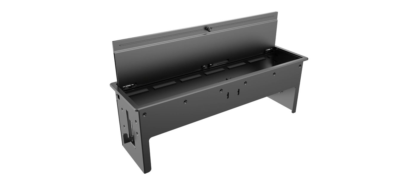 Kramer T-IN6-REC2 Plus In-Table Tabletop Connectivity Box with Lid, 6 Modules - view 2