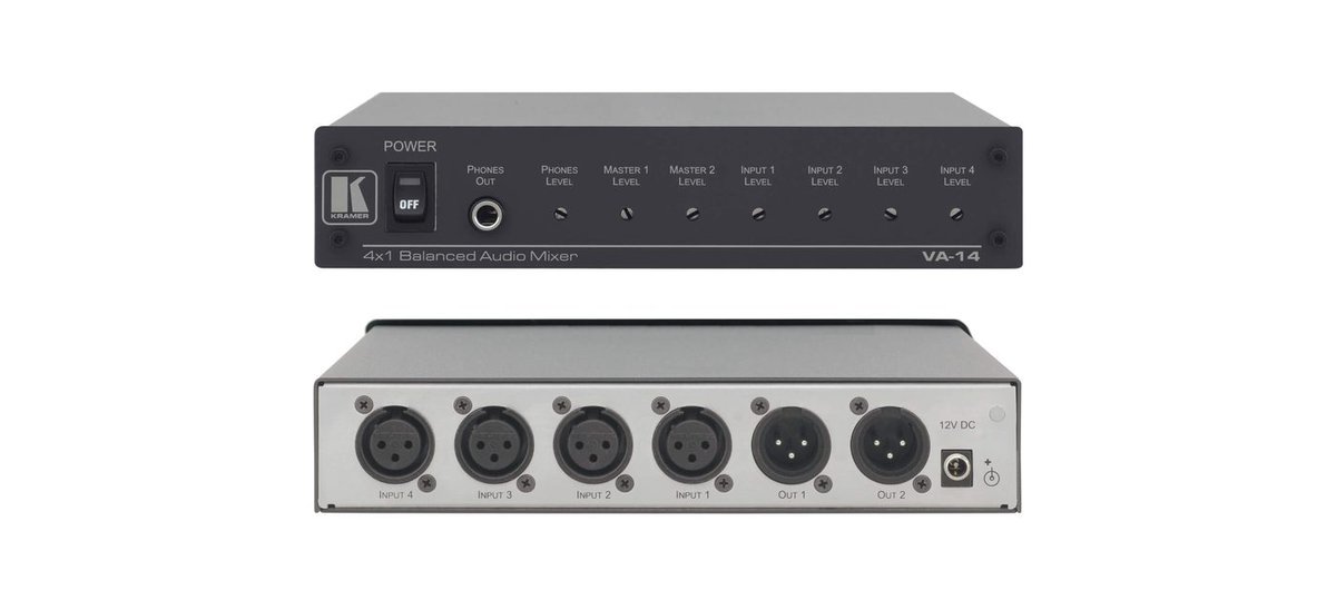 Kramer VA-14 4-Channel Balanced Audio Mixer product image