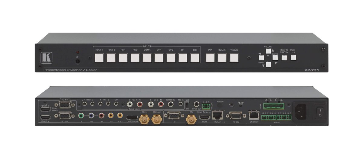 Kramer VP-771 9-Input ProScale Presentation Switcher/Scaler with Speaker Outputs
