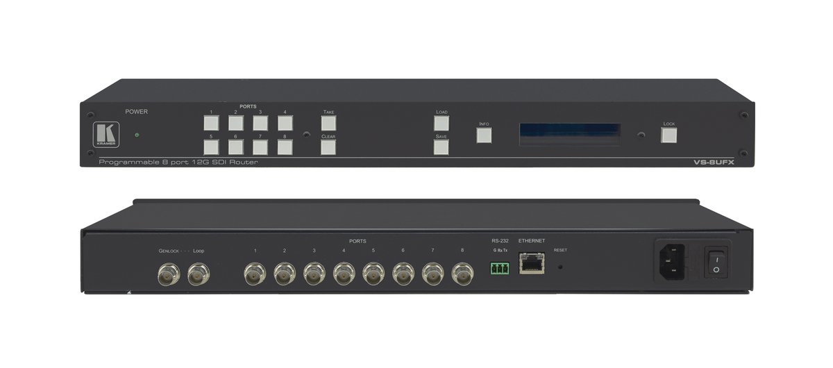 Kramer VS-8UFX 8-Port 12G SDI Matrix Switcher with Interchangeable Inputs & Outputs