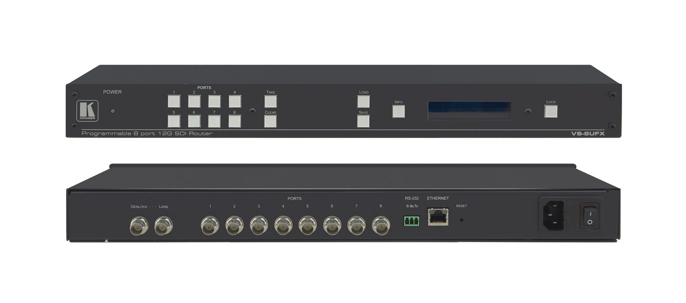 Kramer VS-8UFX 8-Port 12G SDI Matrix Switcher with Interchangeable Inputs & Outputs product image