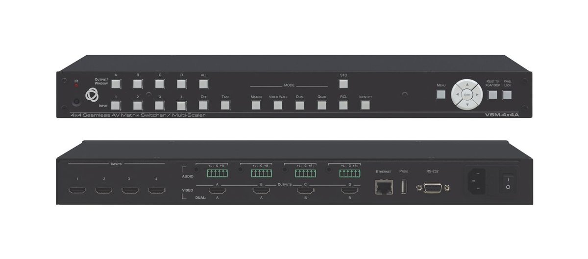 Kramer VSM-4x4A 4x4 Seamless AV Matrix Switcher/Multi-Scaler product image