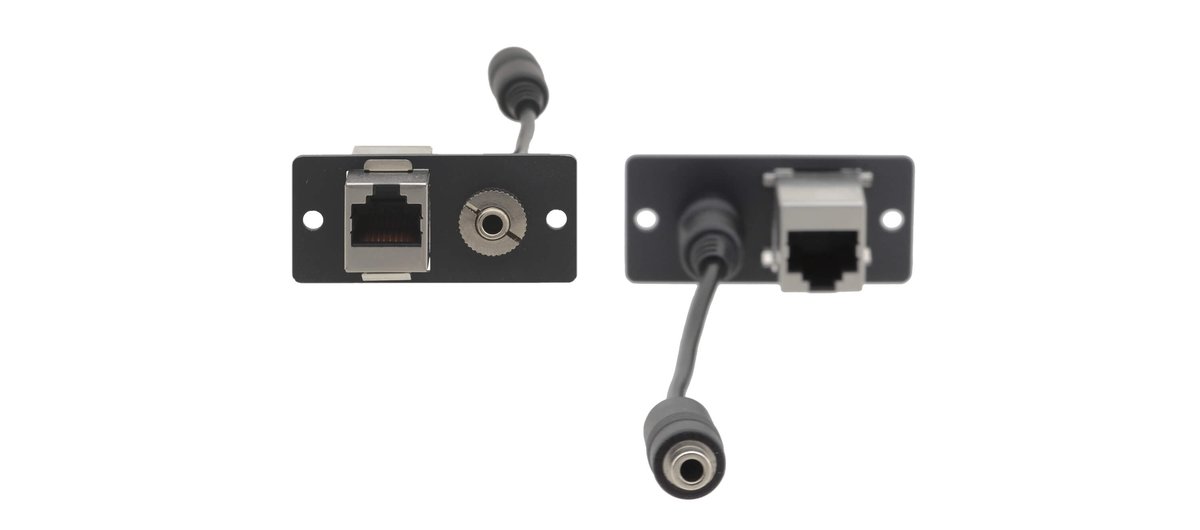 WA-45 Wall Plate Insert - 3.5mm Stereo Audio & RJ-45