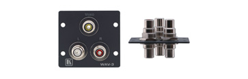Kramer WAV-3 3-RCA Audio and Video Wall Plate Insert