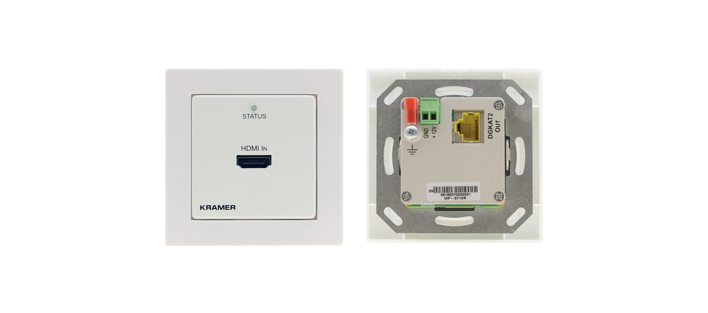 Kramer WP-871XR 4K HDR HDMI 1-Gang PoC Wall-Plate Transmitter over Long-Reach DGKat 2.0 - view 2