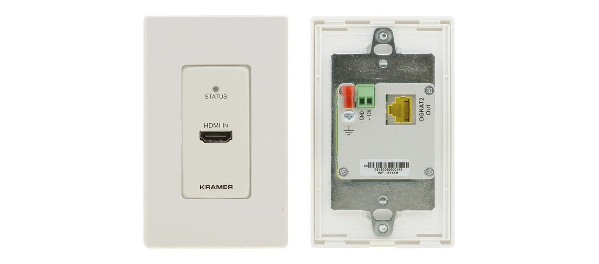 Kramer WP-871XR 4K HDR HDMI 1-Gang PoC Wall-Plate Transmitter over Long-Reach DGKat 2.0 - view 3
