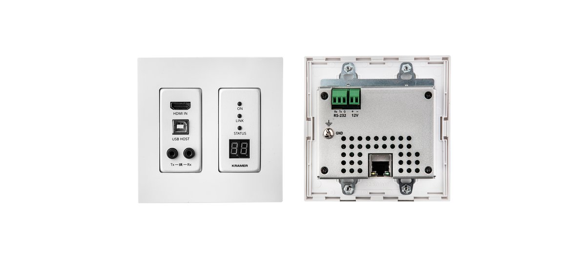 Kramer WP-EN6 4K60 HDCP 2.2 PoE 2-Gang Wall-Plate Video Encoder