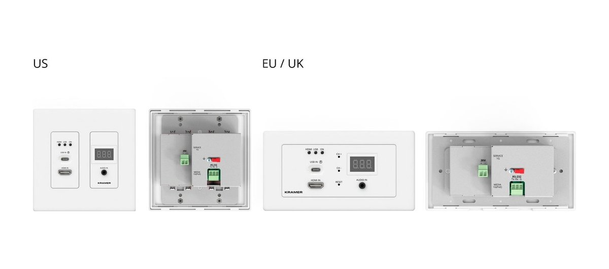 Kramer WP-SW2-EN7 4K AVoIP Encoder Switcher Wall Plate over 1GbE product image