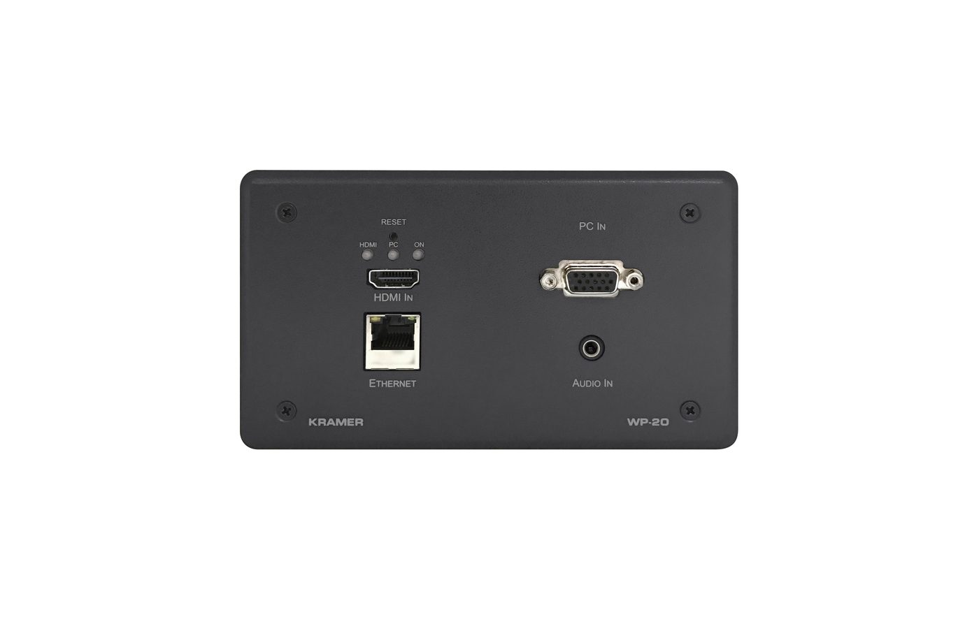 Kramer WP-20 4K60 4:2:0 HDMI & VGA Wall-Plate Auto Switcher/Transmitter over Extended-Reach PoE HDBaseT with Maestro Room Automation - view 5
