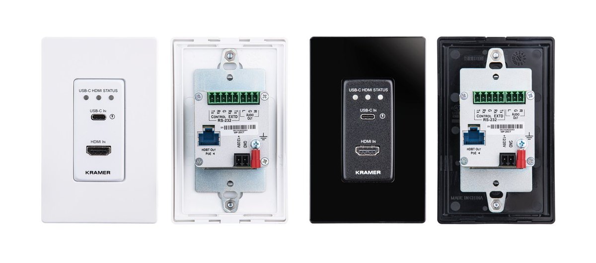 Kramer WP-20CT HDMI and USB-C Wall-Plate Auto Switcher/Transmitter