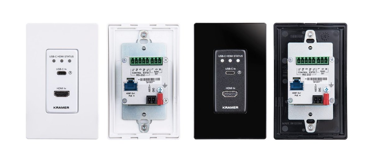 Kramer WP-20CT 4K60 4:2:0 HDMI & USB-C Wall-Plate Auto Switcher/Transmitter over Long-Reach HDBaseT - view 2