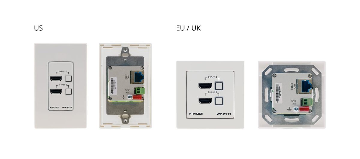 Kramer WP-211T 4K60 4:2:0 HDMI Wall-Plate Auto Switcher/Transmitter over Long-Reach PoE HDBaseT product image