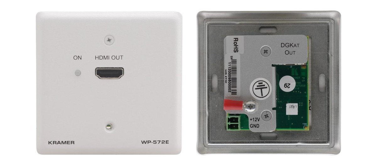 Kramer WP-572 HDMI HDCP 2.2 Wall Plate Receiver over PoC Long-Reach DGKat - view 2