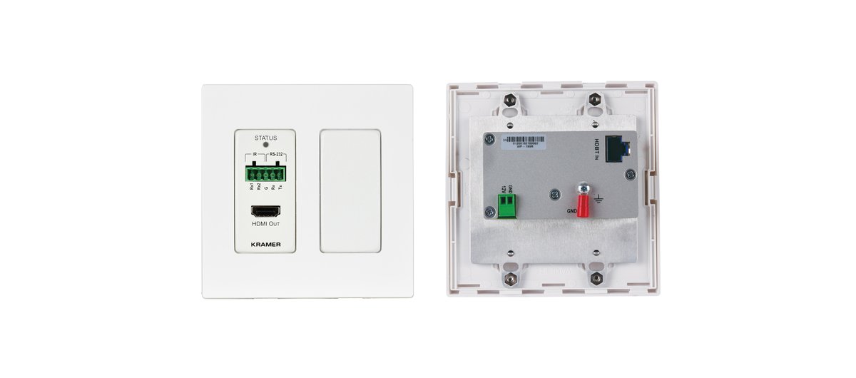 Kramer WP-789R 4K60 4:2:0 HDMI 2-Gang PoE Wall-Plate Receiver with RS-232 & IR over Long-Reach HDBaseT