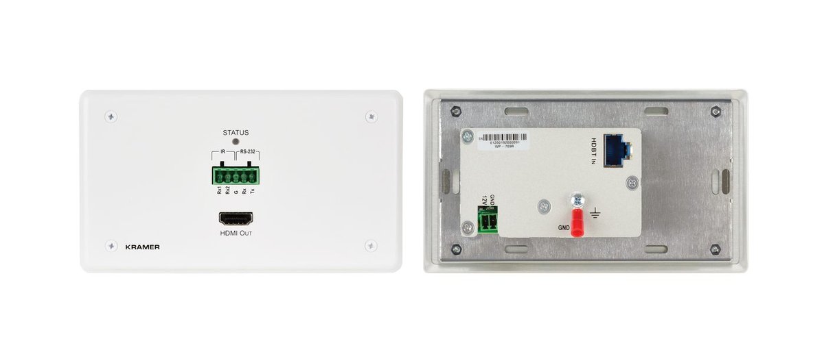Kramer WP-789R 4K60 4:2:0 HDMI 2-Gang PoE Wall-Plate Receiver with RS-232 & IR over Long-Reach HDBaseT - view 2