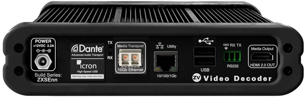 Kramer Z4KF2XS-DAU ZyPer4K-XSE Fiber Decoder with Dante and Icron