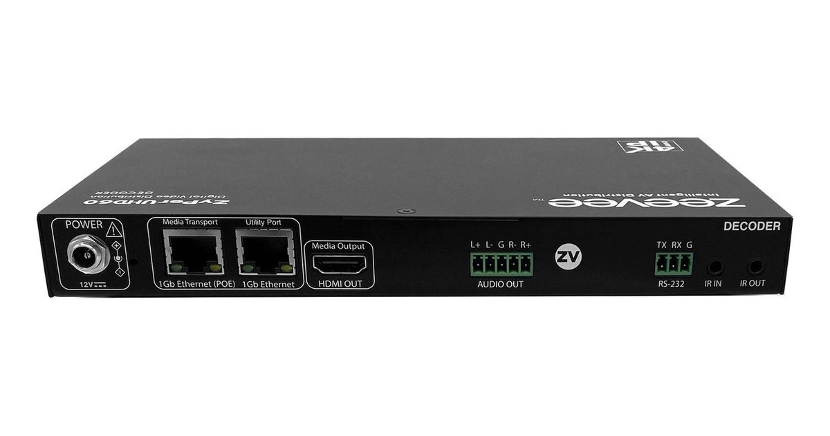 Kramer ZyPerUHD60-2D AVoIP HDMI Decoder, Dual LAN - view 2