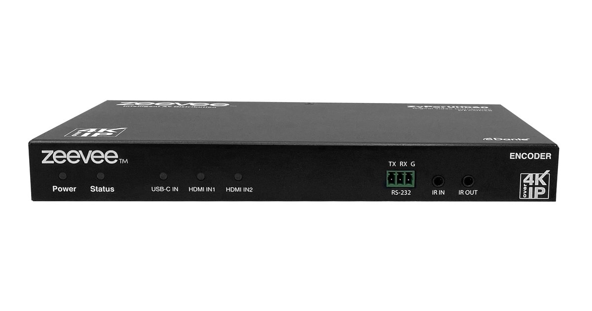 Kramer ZyPerUHD60-2E AVoIP HDMI Encoder, 3x1 Switching, Dual LAN