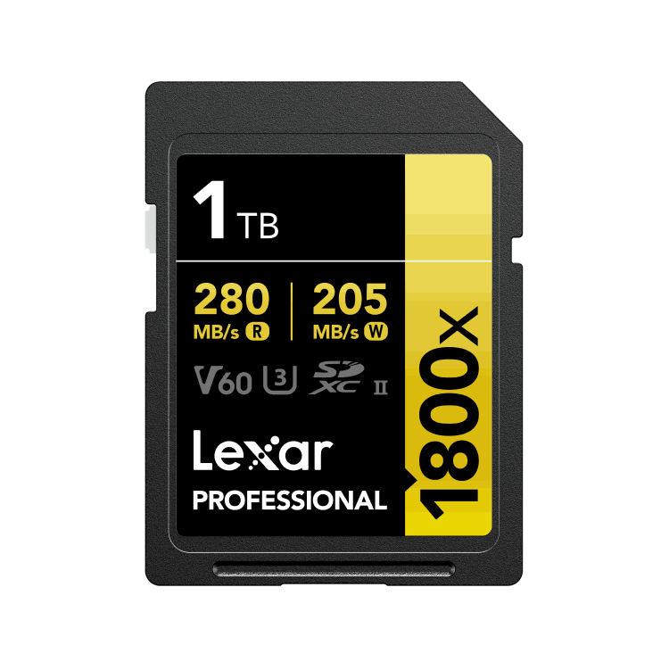Lexar Professional 1800x SDXC UHS-II Card GOLD Series