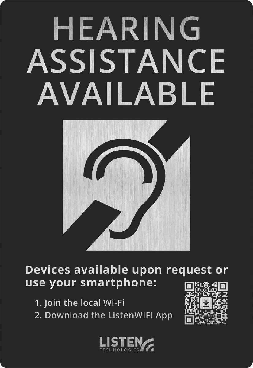 Listen Technologies LW-307 ListenWIFI Hearing Assistance Signage product image
