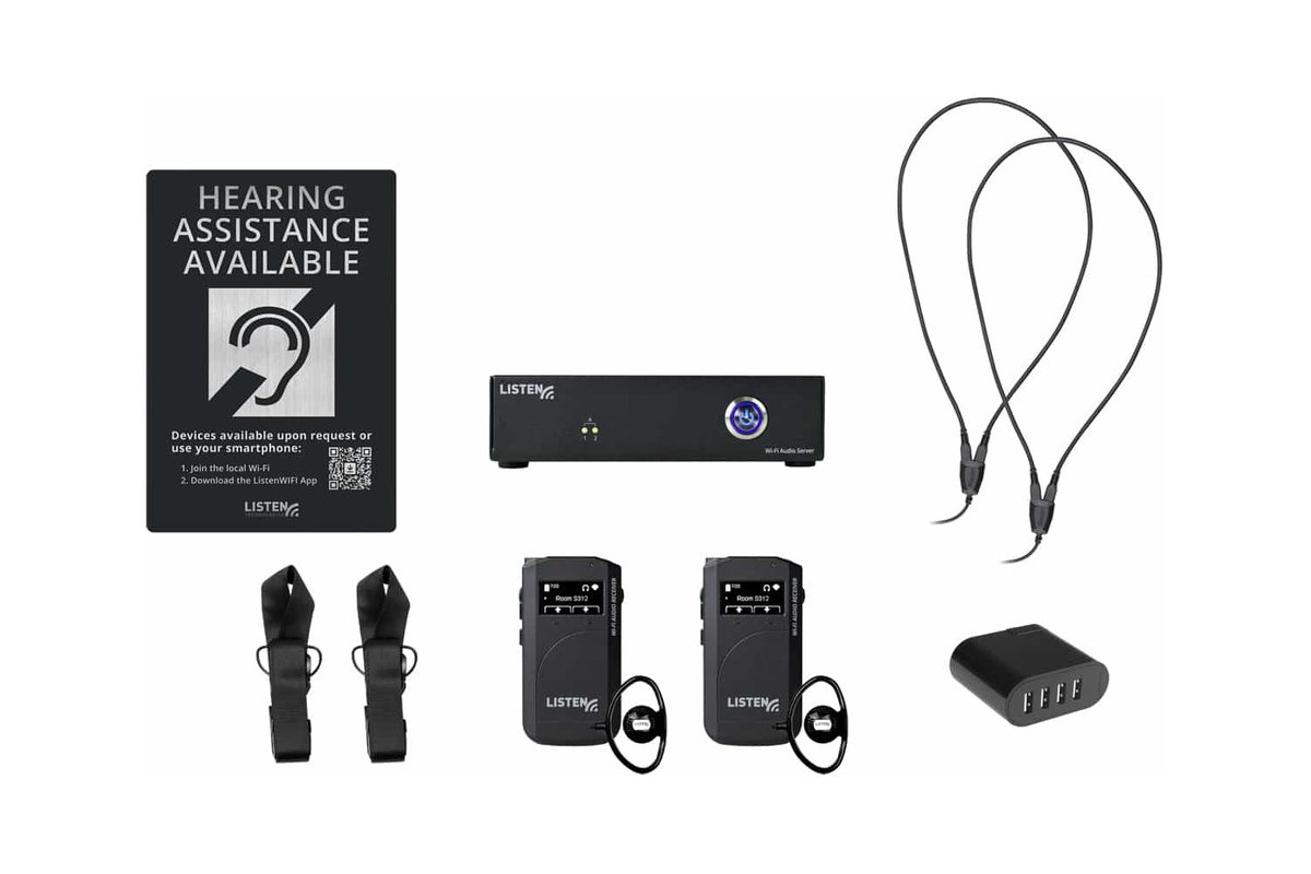Listen Technologies LWS-02B 2 Channel Wi-Fi System with 2 Receivers product image