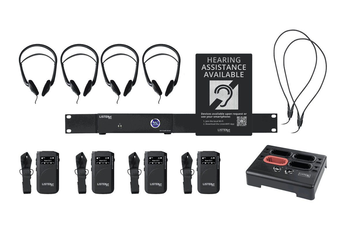 Listen Technologies LWS-04B 2 Channel Wi-Fi System with 4 Receivers product image
