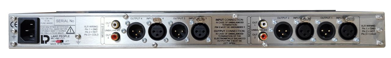 Lake People Mic-Amp F311-Q Four Channel Microphone Preamplifier - view 2