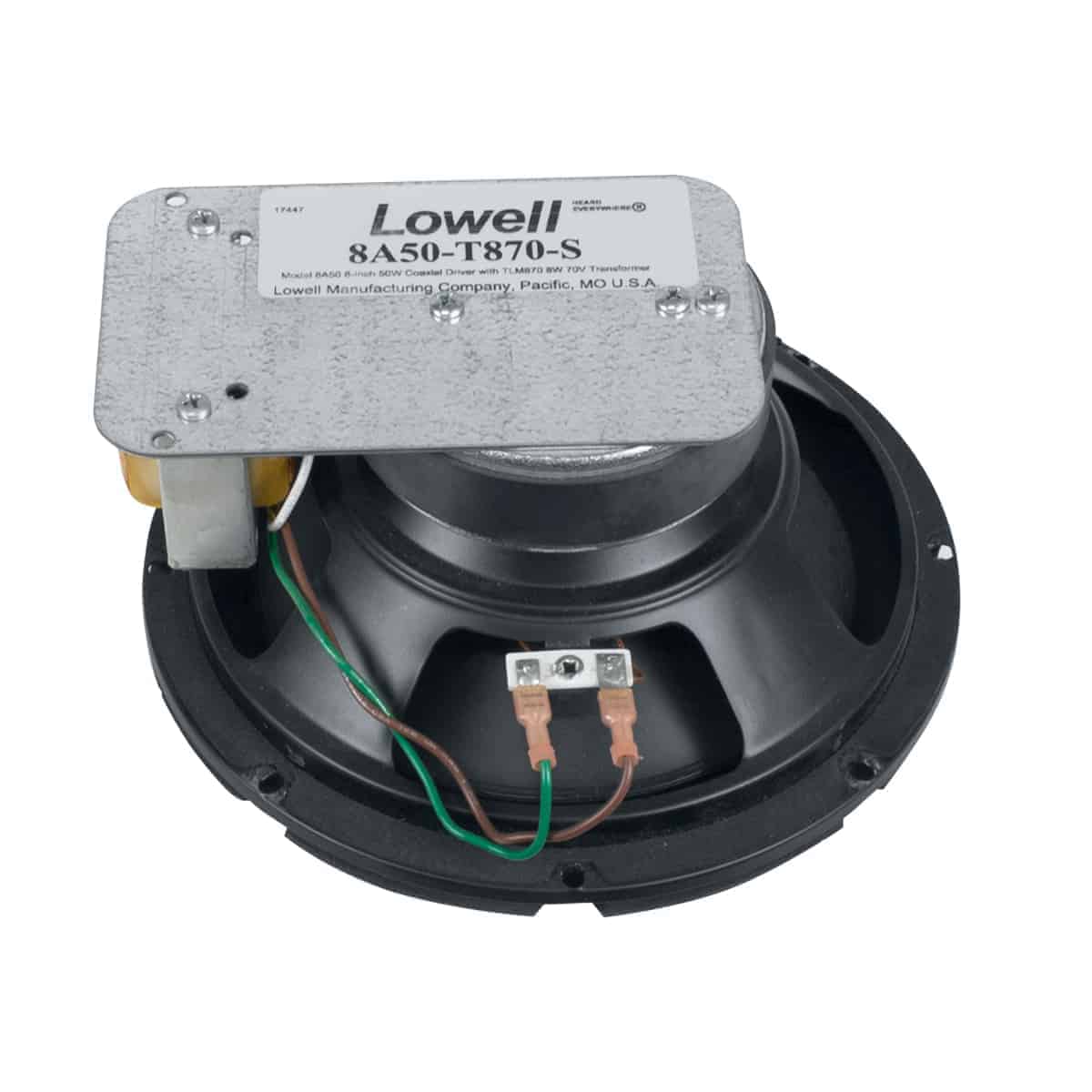 Lowell 8A50-T870-S 8in Coax Speaker w xfmr - view 2