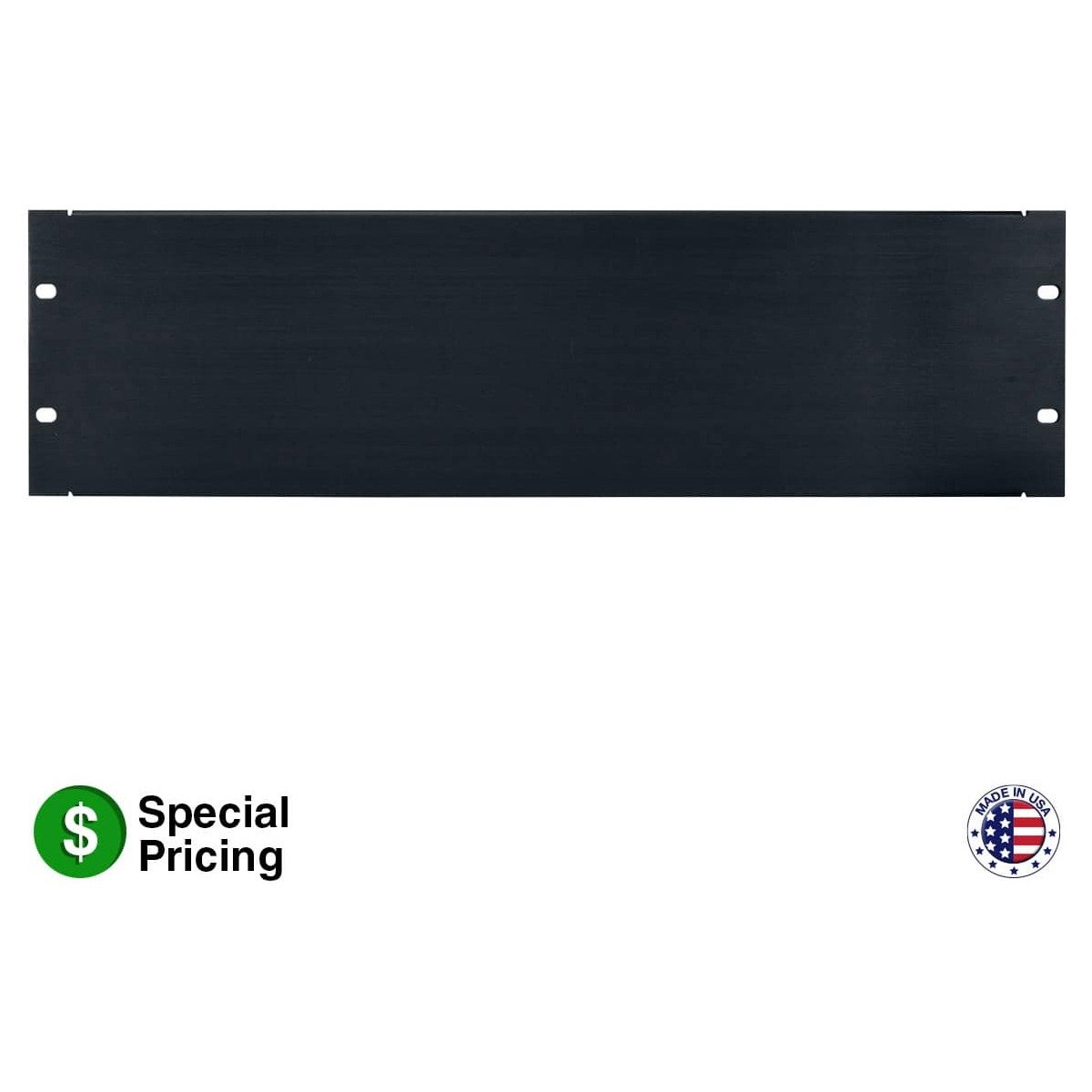 Lowell APB Series Aluminum Rack Panel, Brushed Black Anodized - view 2
