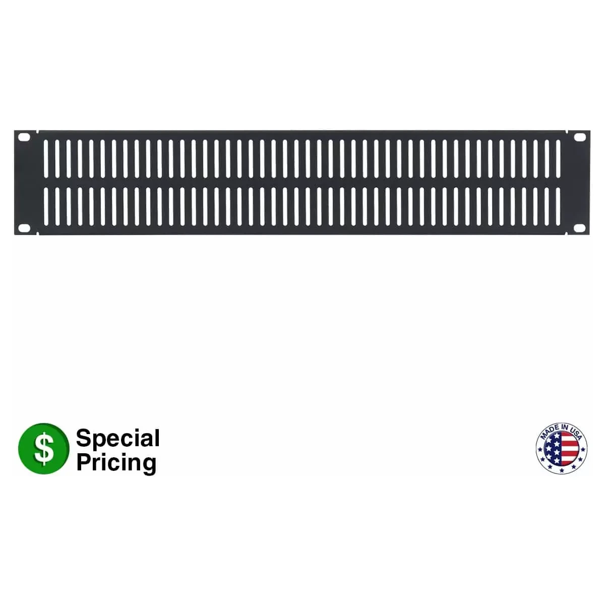 Lowell AVPB2 Aluminum Vent Panel with Flange, 2U