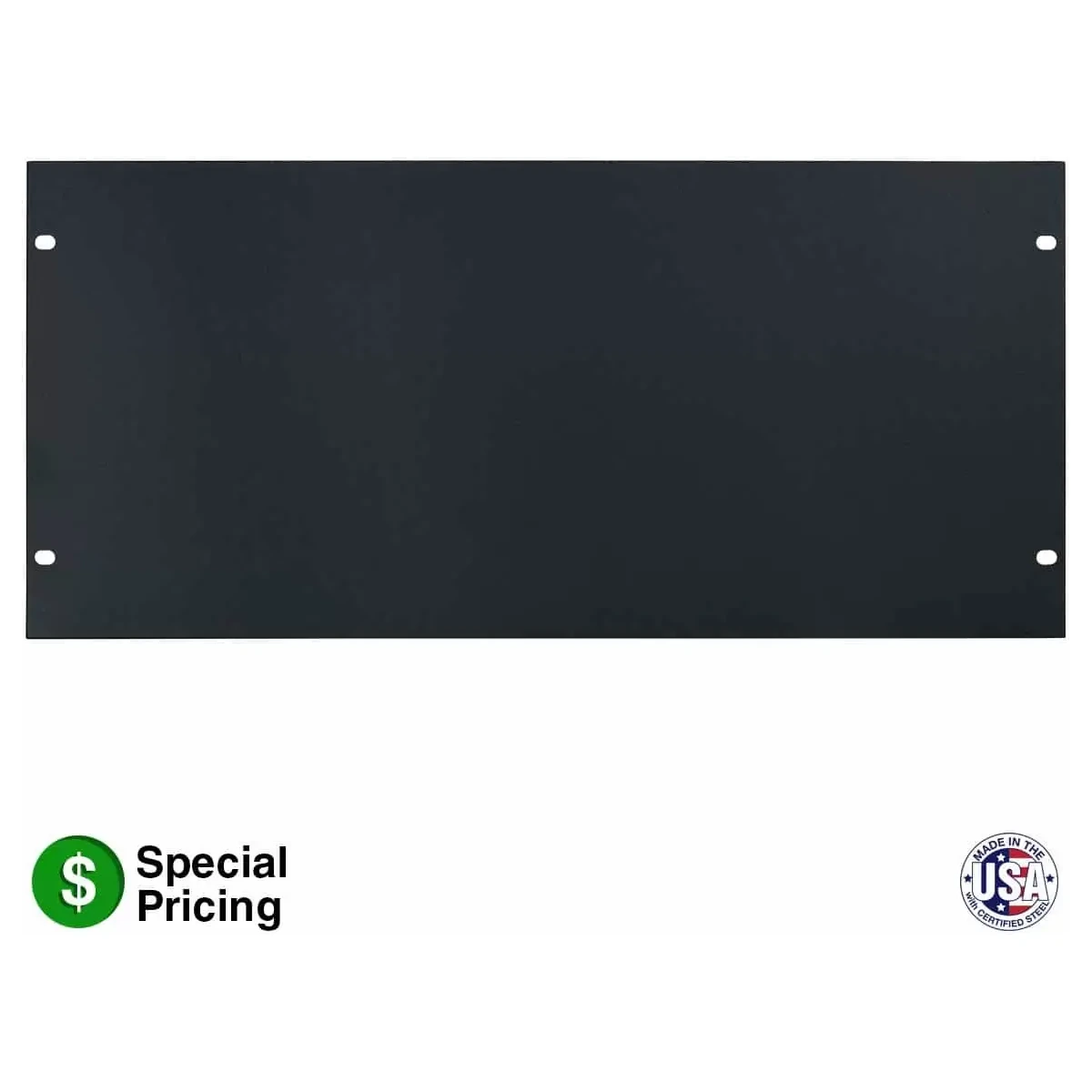 Lowell SEFP-5 Flat-Edge Steel Rack Panel, 5U