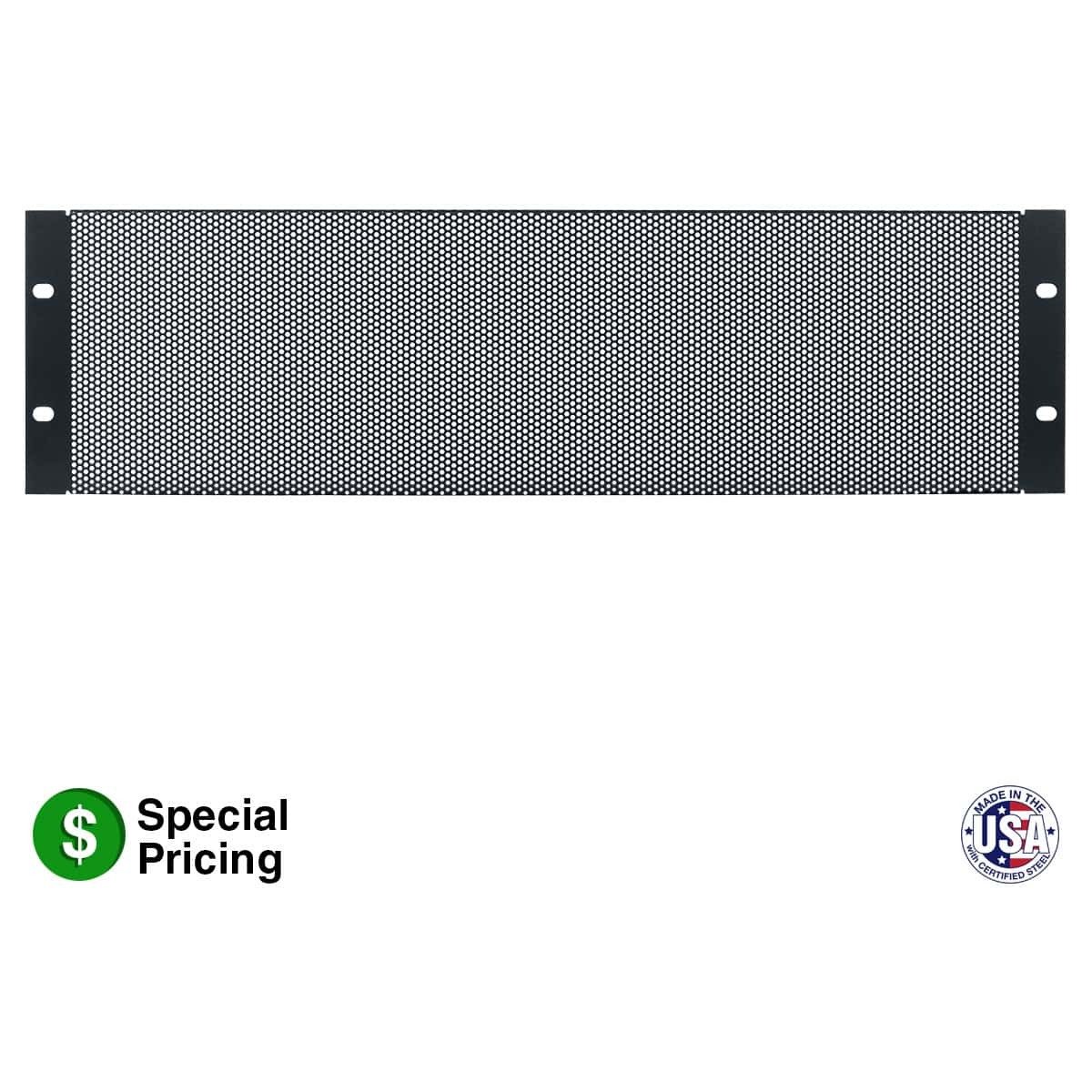 Lowell SVP-3 Steel Vent Panel, 3U, 35% Open Area