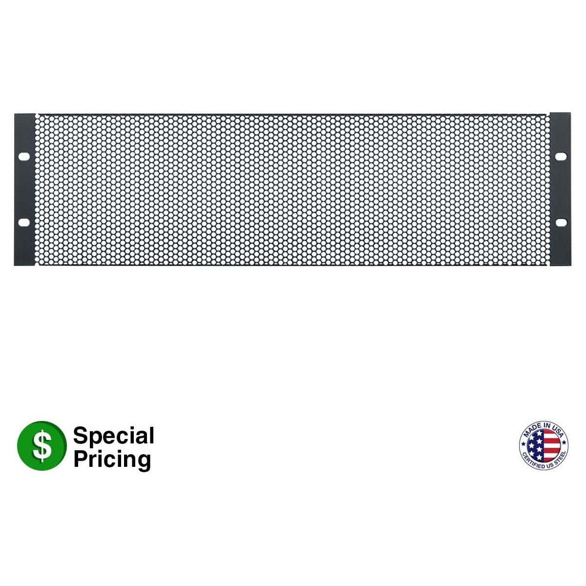 Lowell SVPL-3 Steel Vent Panel, 3U, 63% Open Area