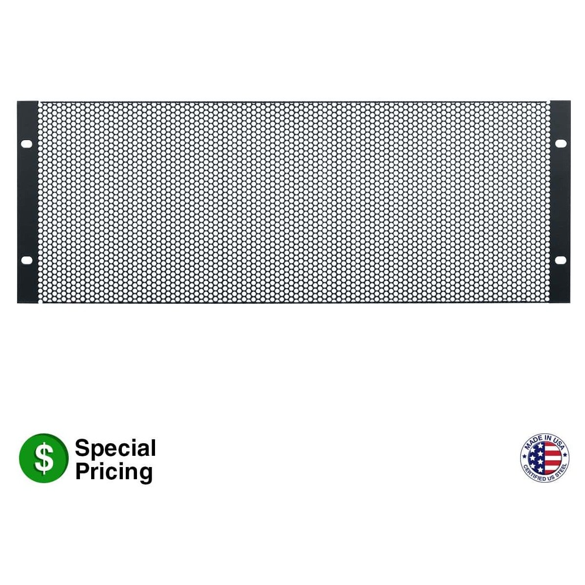 Lowell SVPL-4 Steel Vent Panel, 4U, 63% Open Area