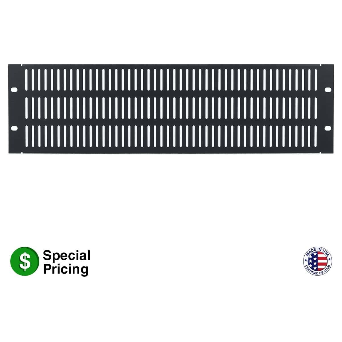 Lowell SVSP-3 Steel Vent Panel with Slots, 3U
