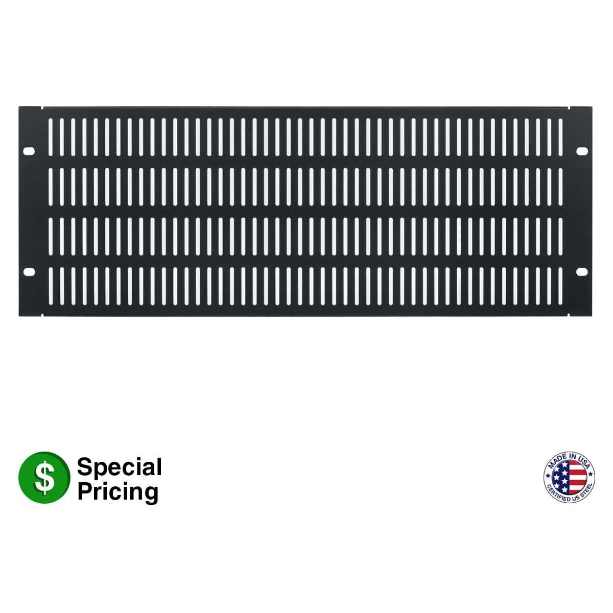 Lowell SVSP-4 Steel Vent Panel with Slots, 4U