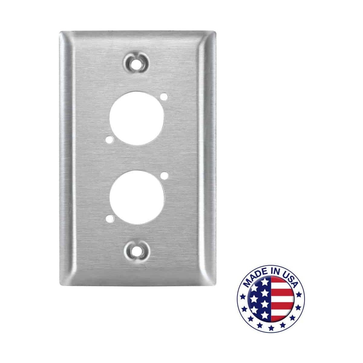 Lowell WP12 Wall Plate, 1-Gang, Two Punches for Mic Connectors
