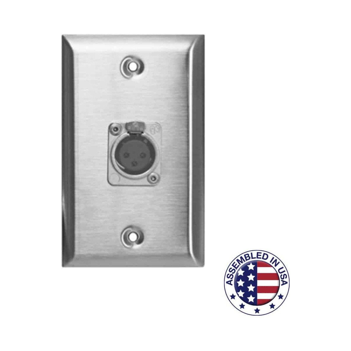 Lowell WP1-NC3FD Wall Plate with Neutrik NC3FDL Connector