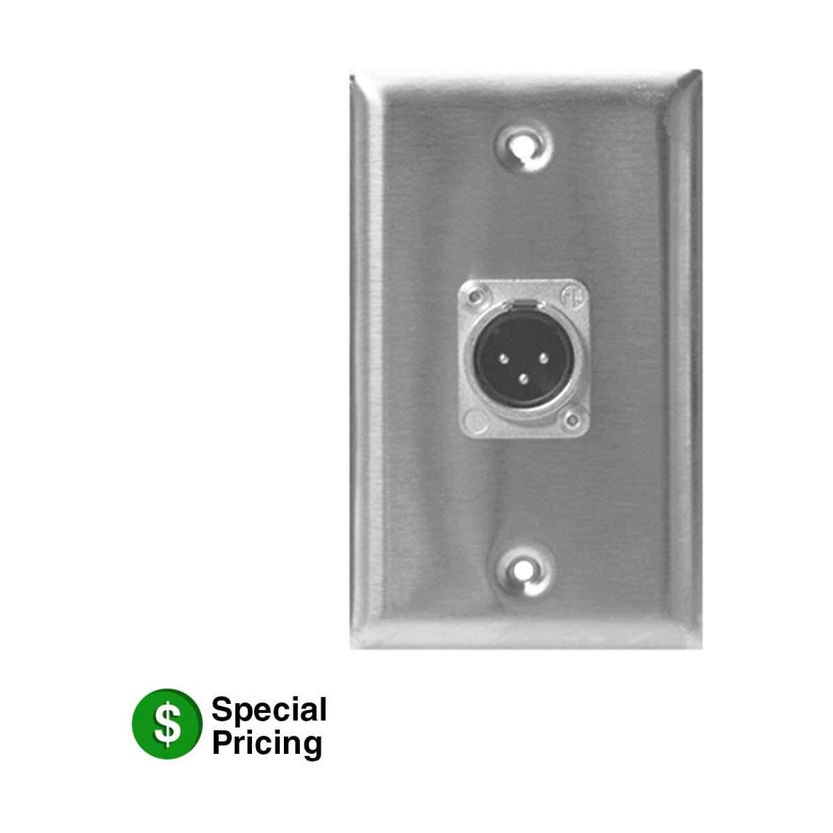 Lowell WP1-NC3MD Wall Plate with Neutrik NC3MDL Connector