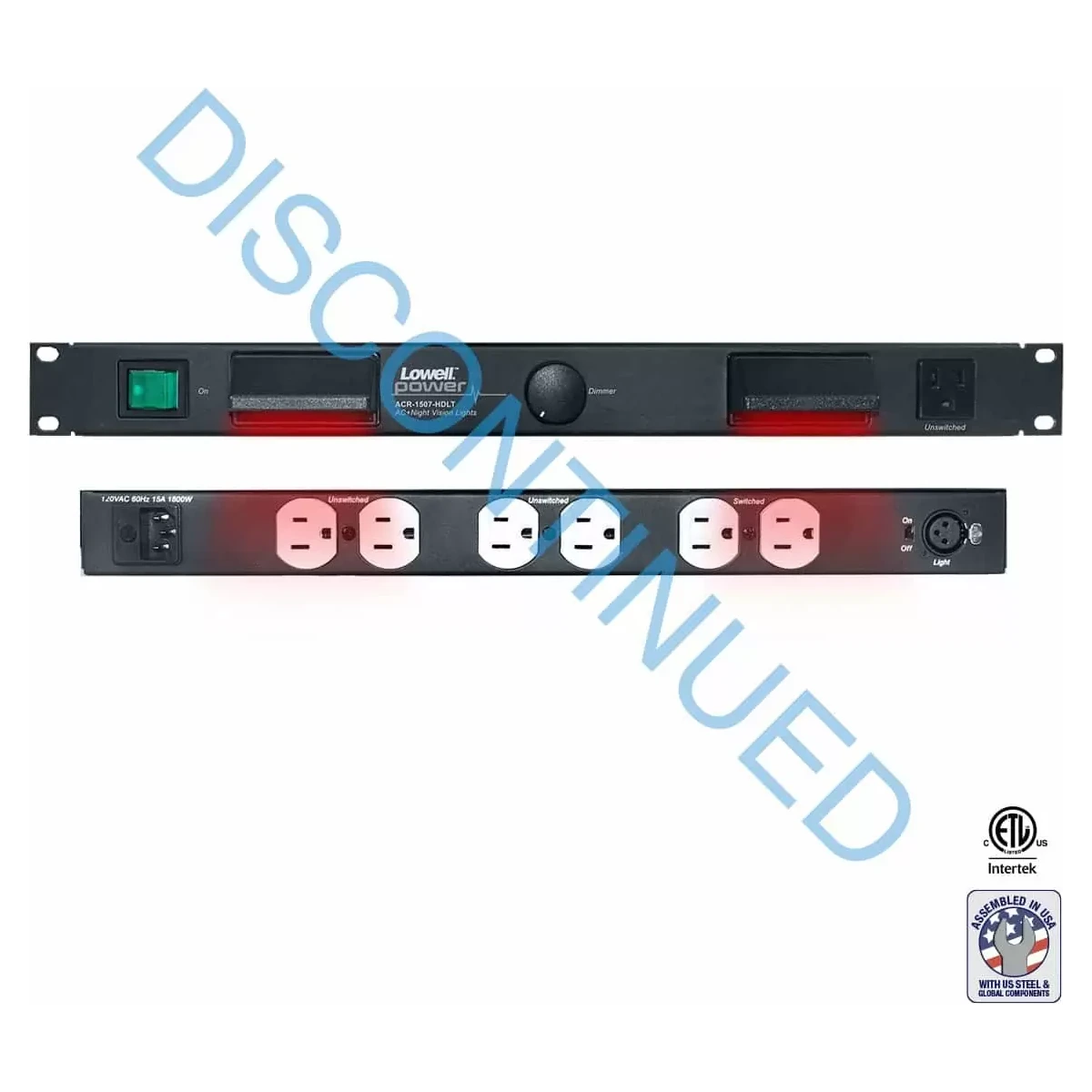 Lowell ACR-1507-HDLT Light Panel w Outlets 15A