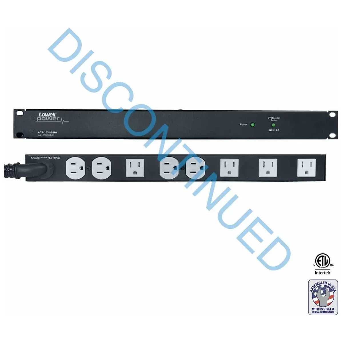 Lowell ACR-1508-SHW Rackmount Power Panel 15A product image