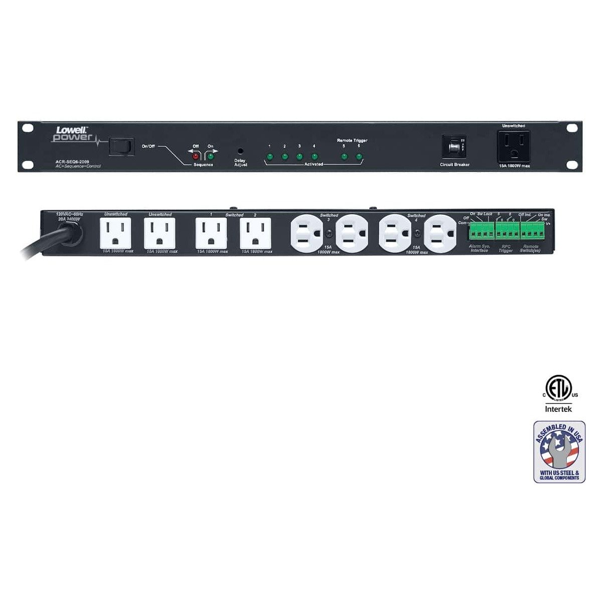 Lowell ACR-SEQ6-2009 Rackmount SEQ Power Panel product image