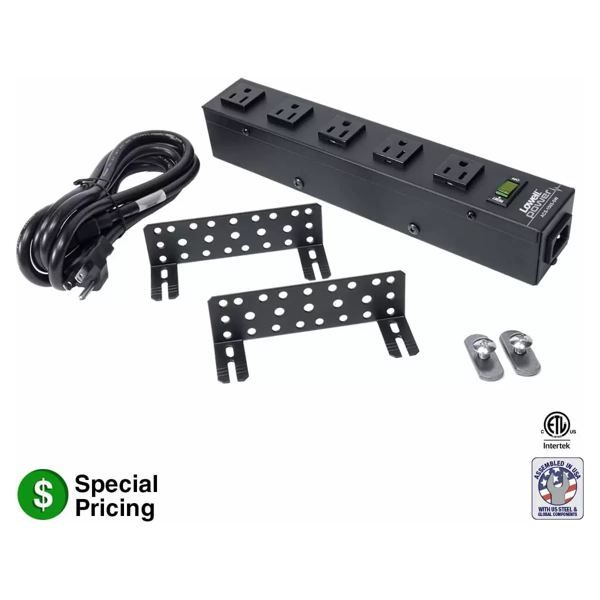 Lowell ACS-1505-SW Power Strip 15A 5-Outlet product image