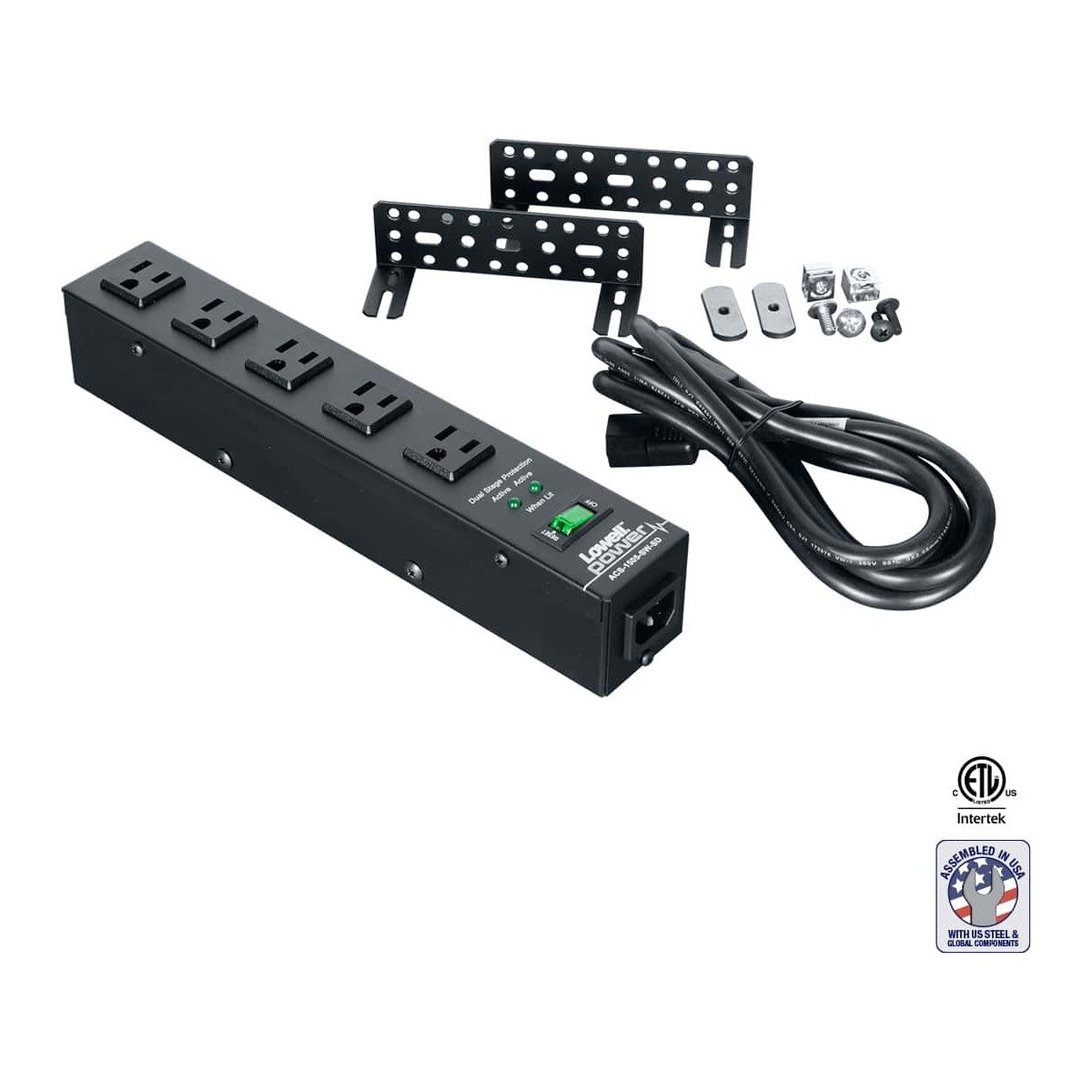 Lowell ACS-1505-SW-SD Power Strip 15A 5-Outlet product image
