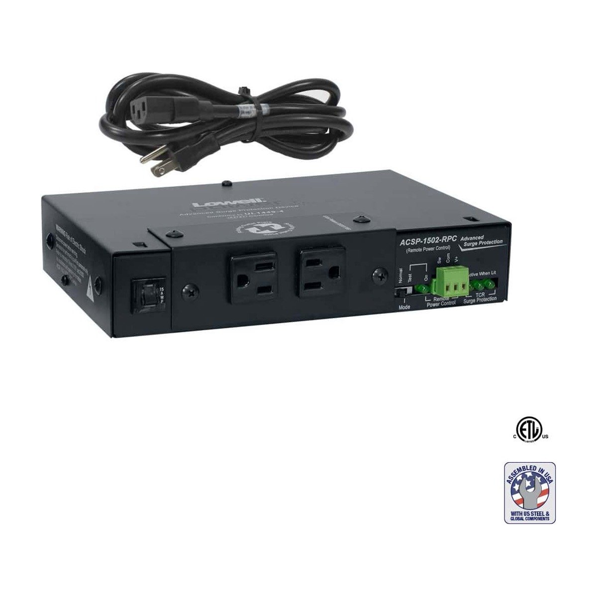 Lowell ACSP-1502-RPC Surge Suppressor, 15A