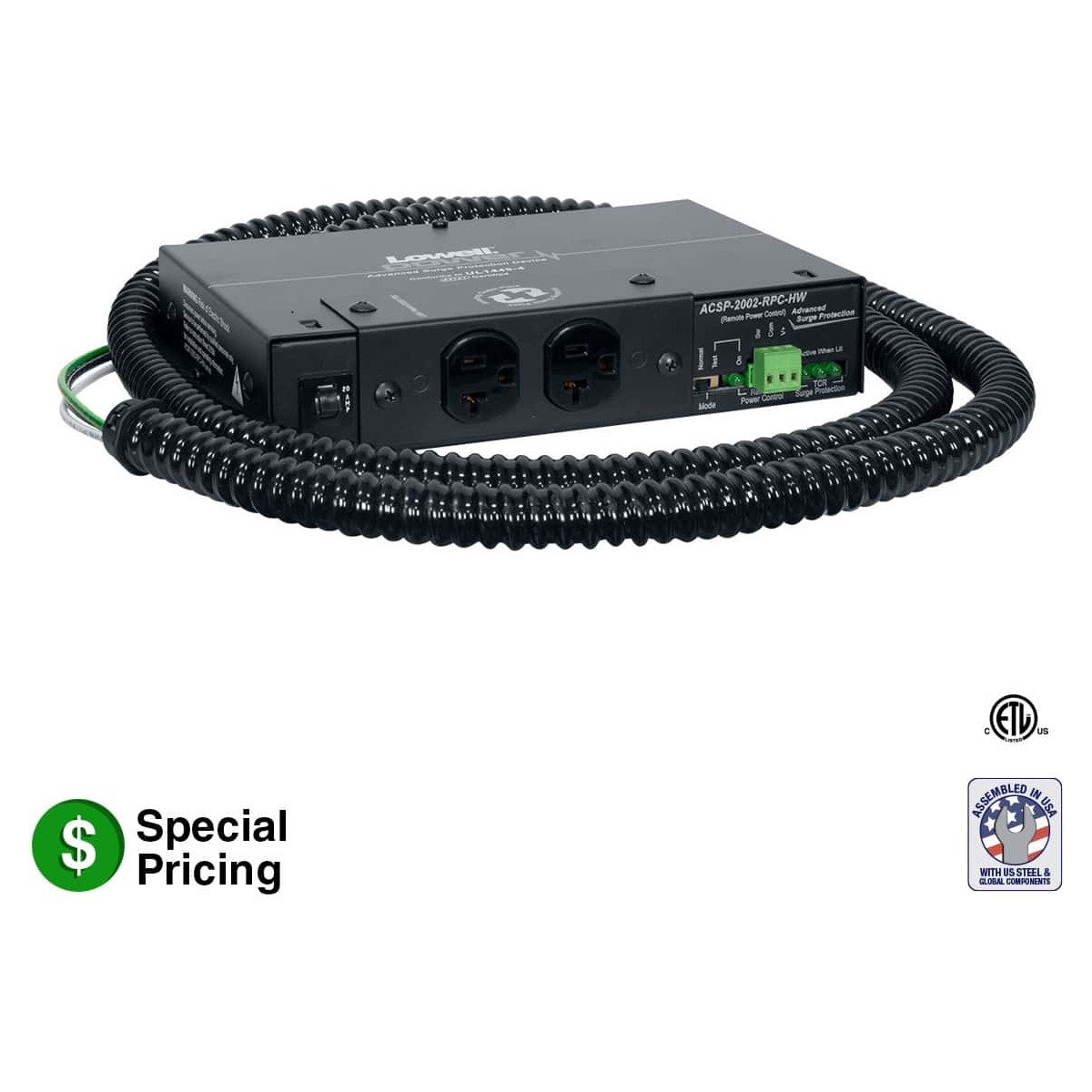Lowell ACSP-2002-RPC-HW Surge Suppressor 20A product image